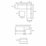 LeisureGrow - Monaco Stone Large Square Dining Modular - MSTO/SET12 - image 3