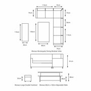 LeisureGrow - Monaco Stone Rectangular Dining Modular with Adjustable Table MSTO/SET11 - image 3
