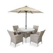LeisureGrow - Monte Carlo Sand 4-seat Dining Set with 2.5M Parasol - MCSA/SET2 - image 1
