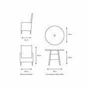 LeisureGrow - Monte Carlo Stone 2-seat Dining Set -MSTO/SET1 - image 3