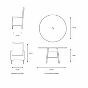 LeisureGrow - Monte Carlo Stone 4-seat Dining Set with 2.5M Parasol - MSTO/SET2 - image 3