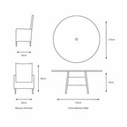 LeisureGrow - Monte Carlo Stone 6-seat Dining Set With Lazy Susan and 3M Parasol - MSTO/SET3 - image 3