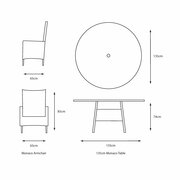 LeisureGrow - Monte Carlo Stone 6-seat Dining Set With Lazy Susan and 3M Parasol - MSTO/SET3 - image 3