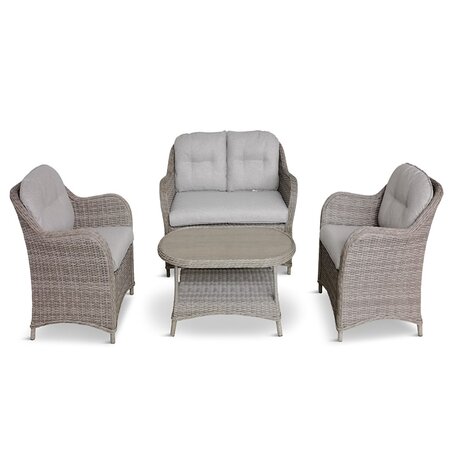 St Tropez sand garden sofa lounge set - set 5 - White background