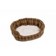 Petface Country Check  Oval Bed Large