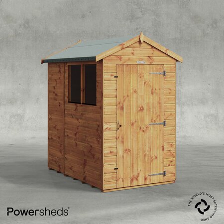 Powersheds 6x4ft Power Apex Wooden Shed with Window (64PA)