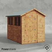 Powersheds 8x6ft Power Apex Wooden Shed with Windows (86PA)