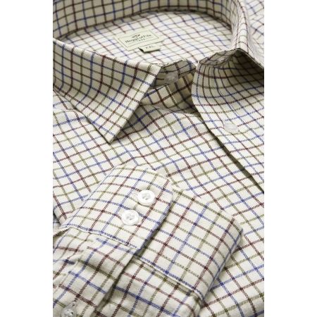 Tattersall check shirt Medium wine/blue/green