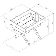 1m Wooden Garden Veg Bed dimensions