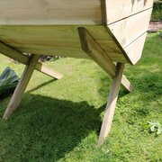 1m Wooden Garden Veg Bed  close up on feeting of bed