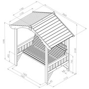 Burghley Garden Arbour dimensions