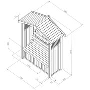Zest 4 Leisure Dorset Arbour with storage box set dimensions