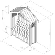 Hampshire Arbour with Storage Box dimensions