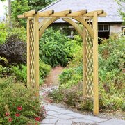 Horizon wooden arch in garden setting