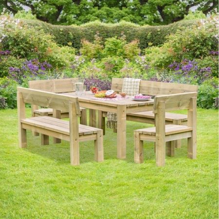 Zest 4 Leisure Philippa table, 2 bench and & 2 chair set 00007