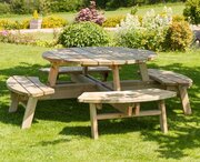 Zest 4 Leisure Rose Round Picnic Table - Code 00006