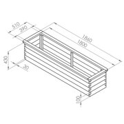 Sleeper Raised Veg Bed, Narrow Raised Bed dimensions