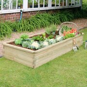 Medium Sleeper Raised Veg Bed Full image with vegetables growing inside of it